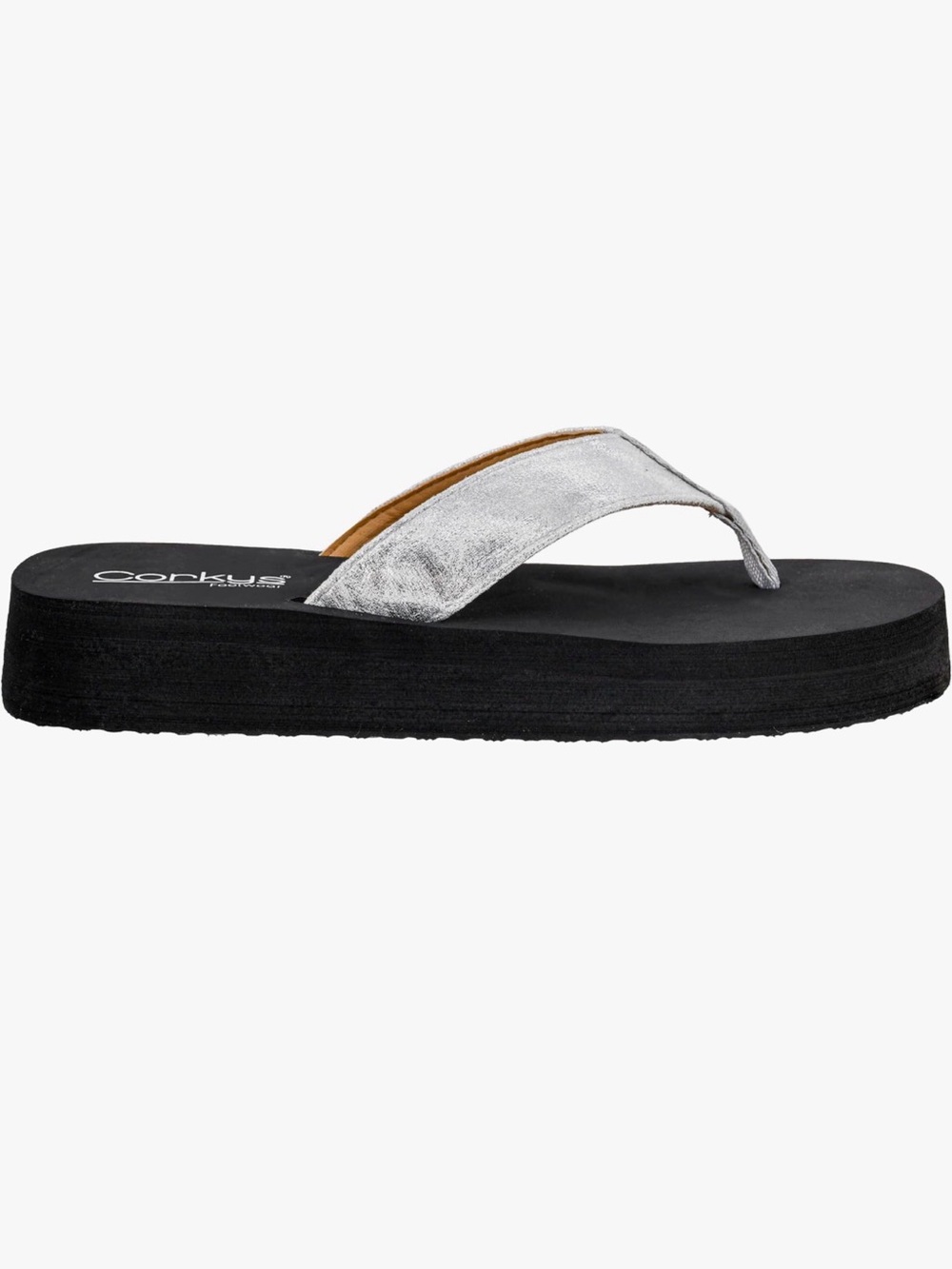 Corkys Metallic Silver Thong Sandals